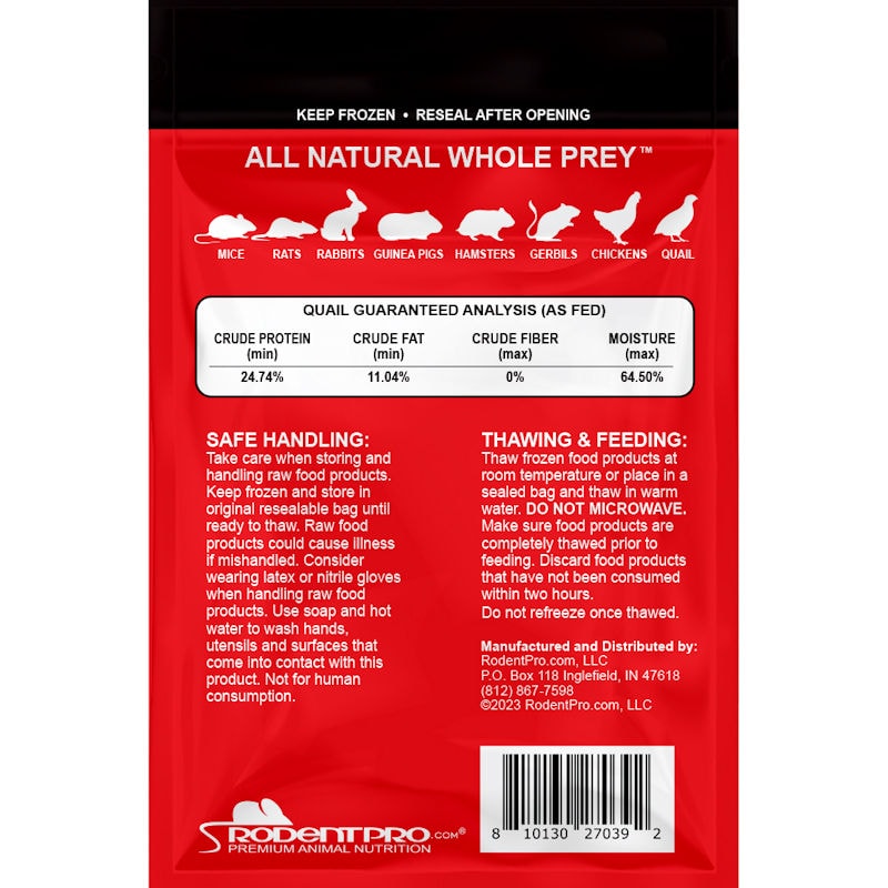 Image showcasing Frozen Quails for Sale | Order Large Feeder Quail for Snakes, Birds ...